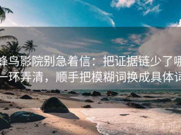 蜂鸟影院别急着信：把证据链少了哪一环弄清，顺手把模糊词换成具体词